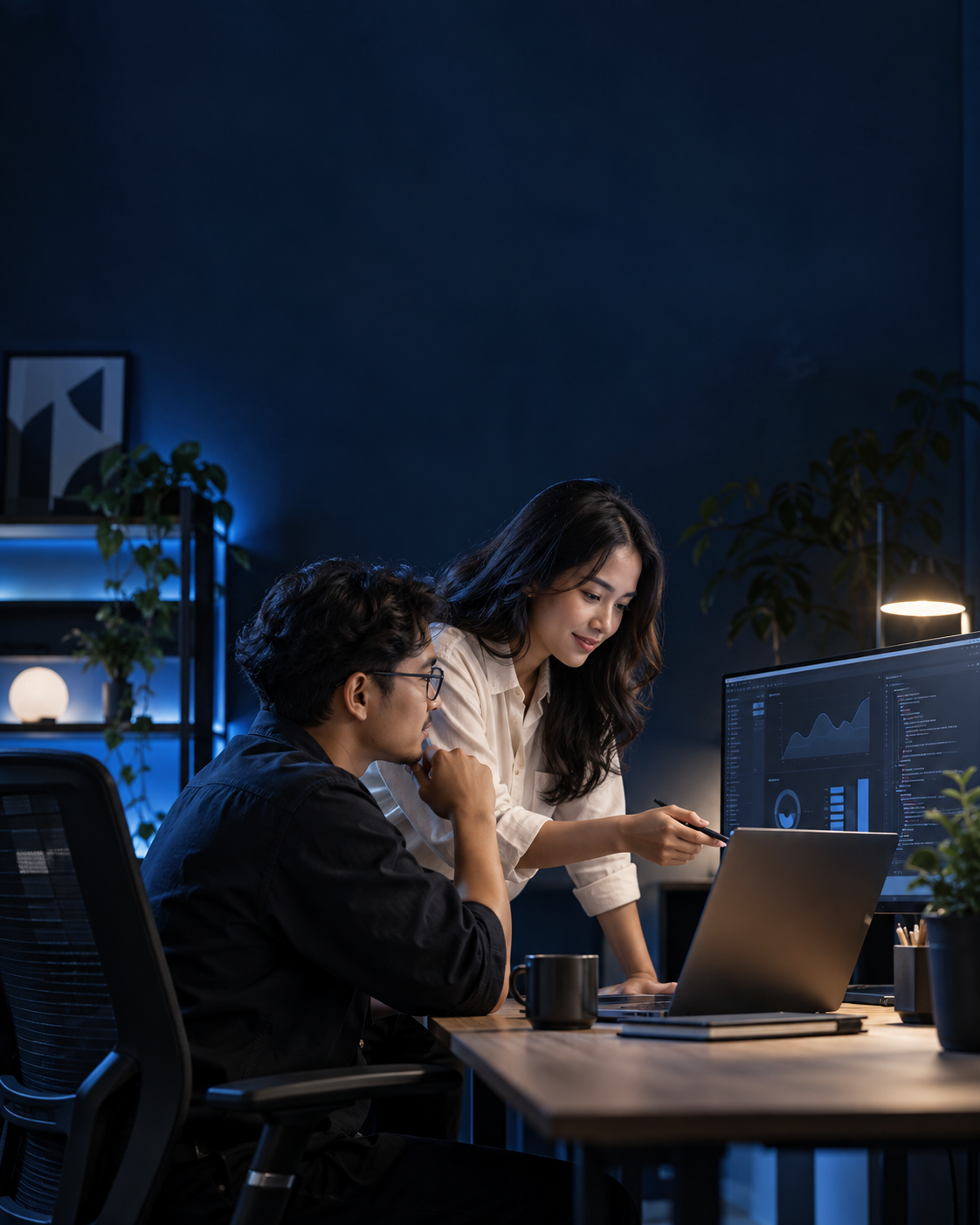 Tim software house CRK berkolaborasi merancang produk digital.