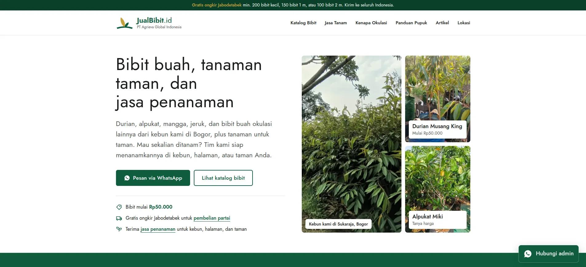 Company Profile & E-Commerce Platform Jual Bibit