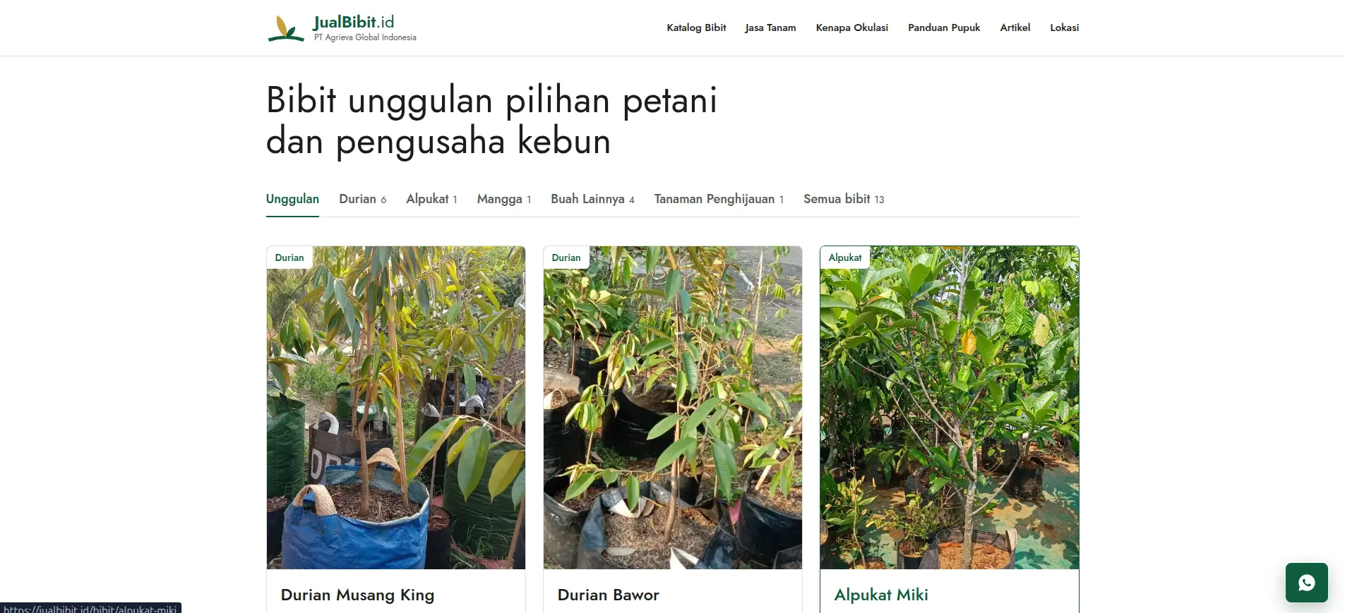 Company Profile & E-Commerce Platform Jual Bibit screenshot 3